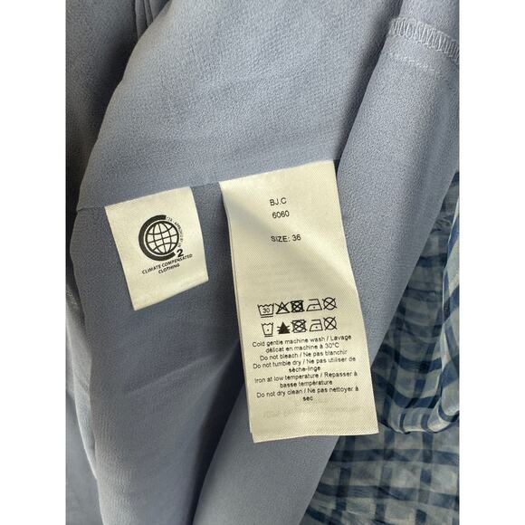 Ganni Check Organza Puff Sleeve Dress - Picture 7 of 8